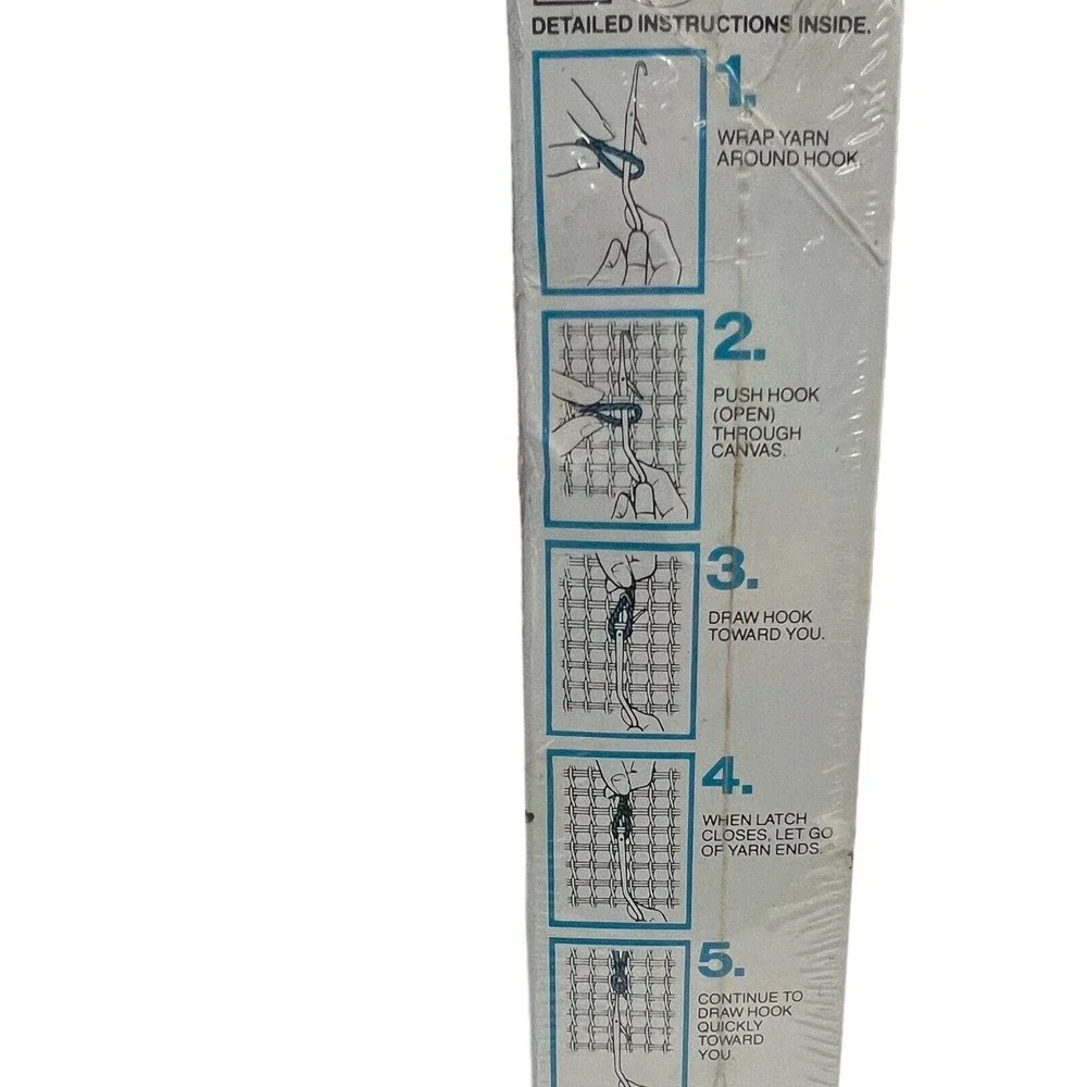 Vintage‎ Malina Frolic Sailboat Moon Hook A Rug Kit Sailing Boating 20x27